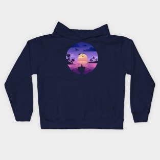 enjoy the sunset at sea Kids Hoodie